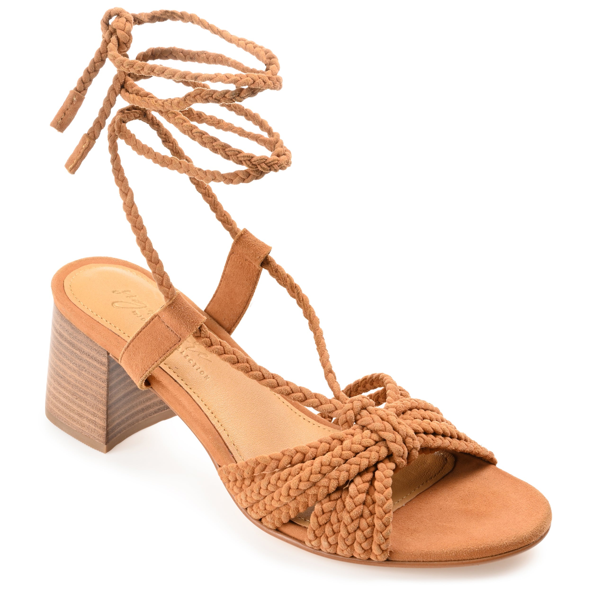 RAILEE STRAPPY HEELED SANDALS IN SUEDE - Brown