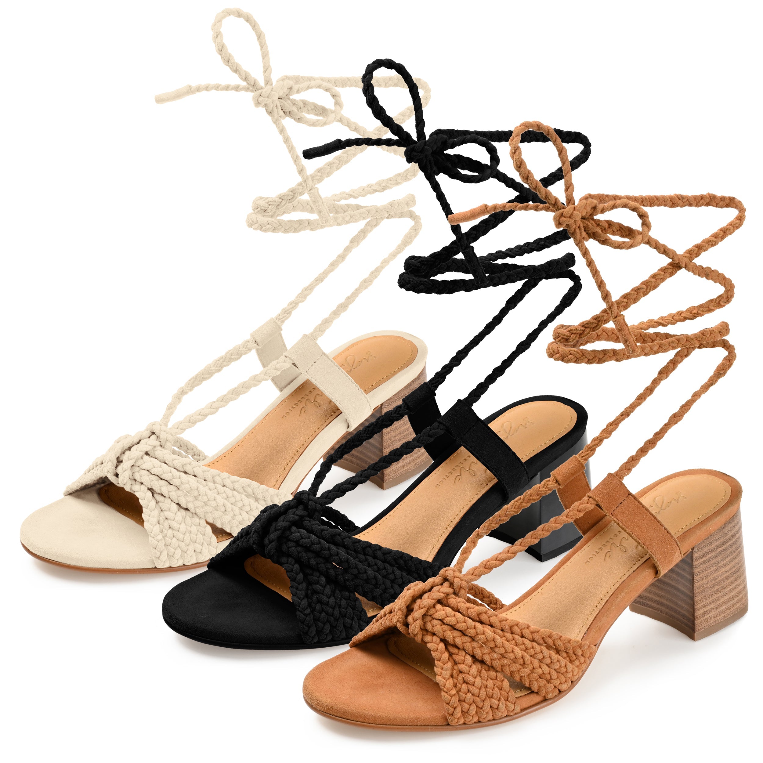 RAILEE STRAPPY HEELED SANDALS IN SUEDE - Brown