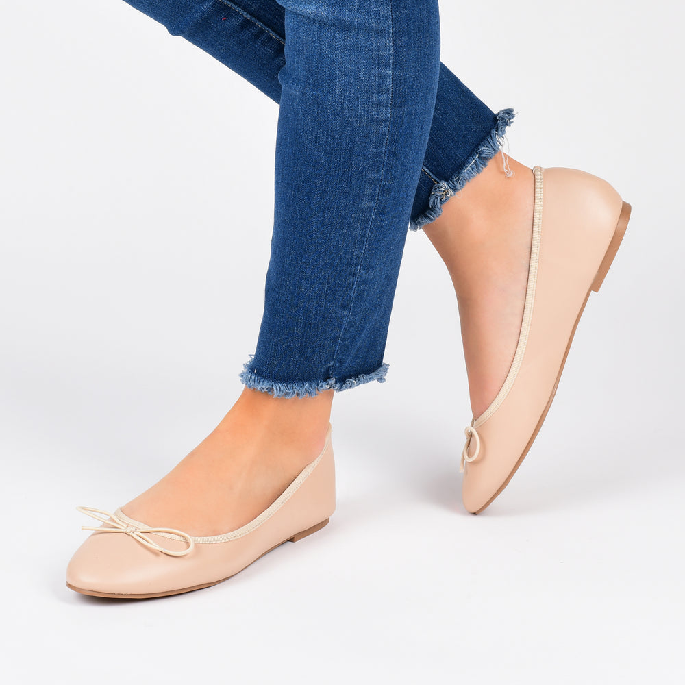 VIKA FAUX LEATHER BALLET FLATS IN WIDE