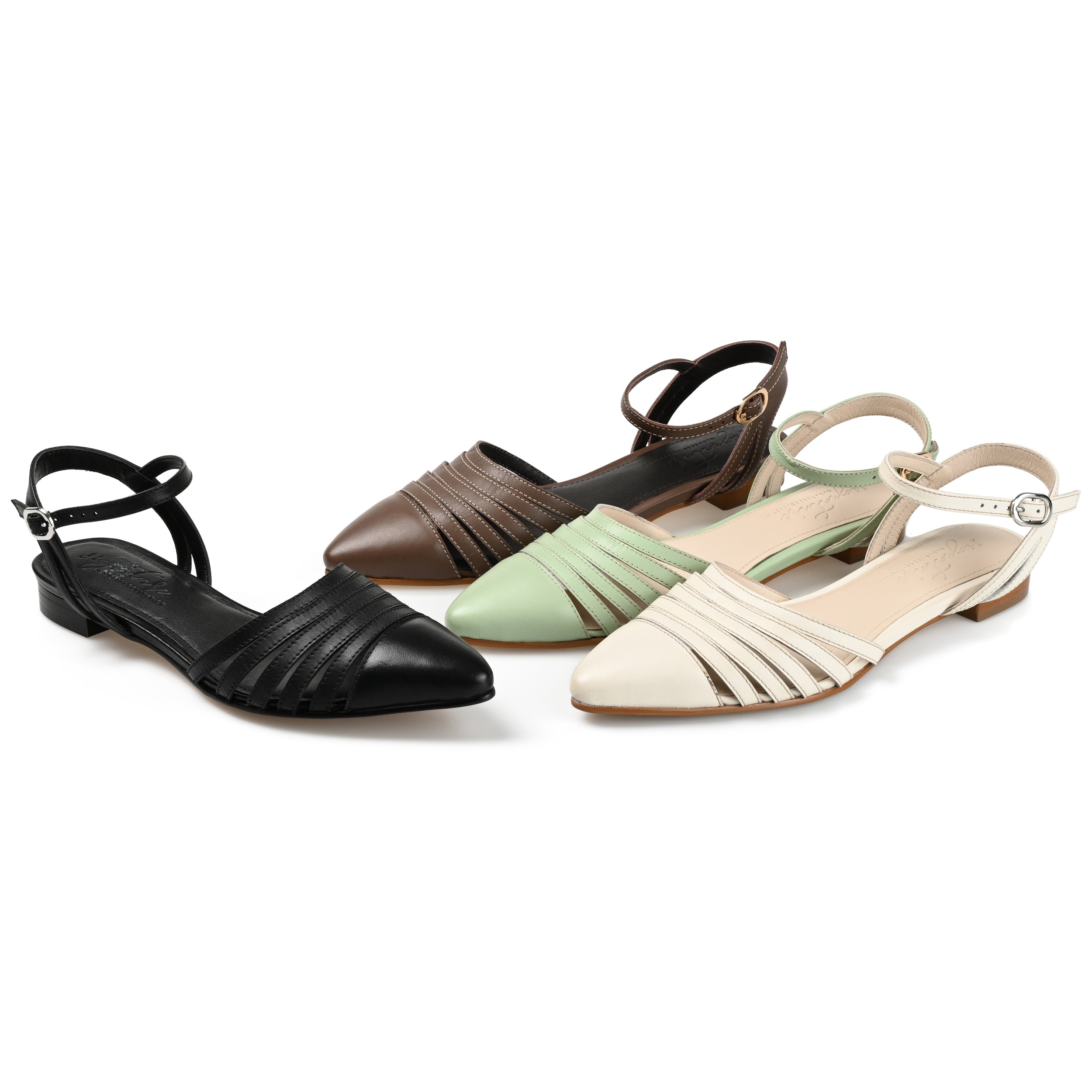 DEXIE FISHERMAN FLATS IN LEATHER - Brown