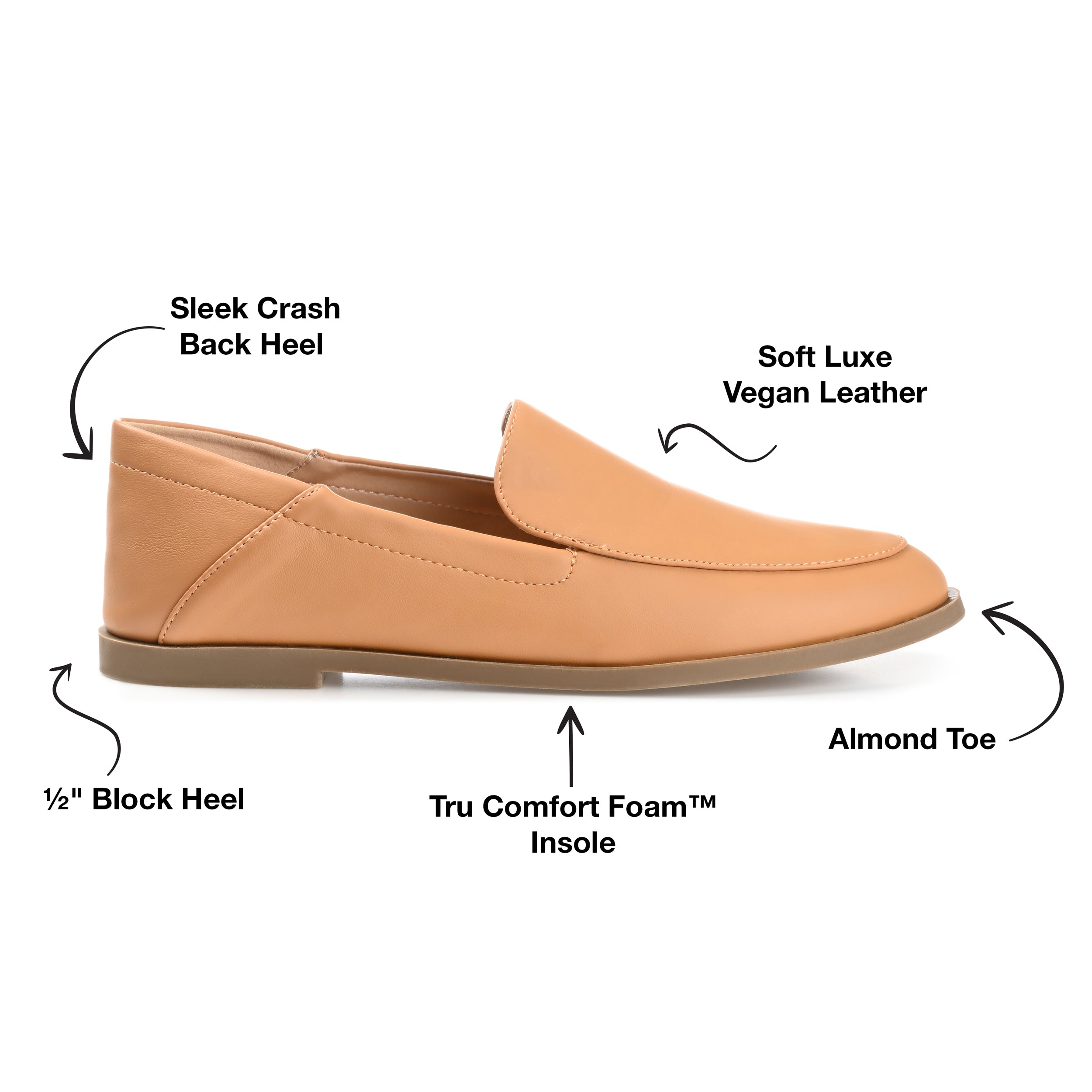 CORINNE LOAFER FLATS IN WIDE - Tan