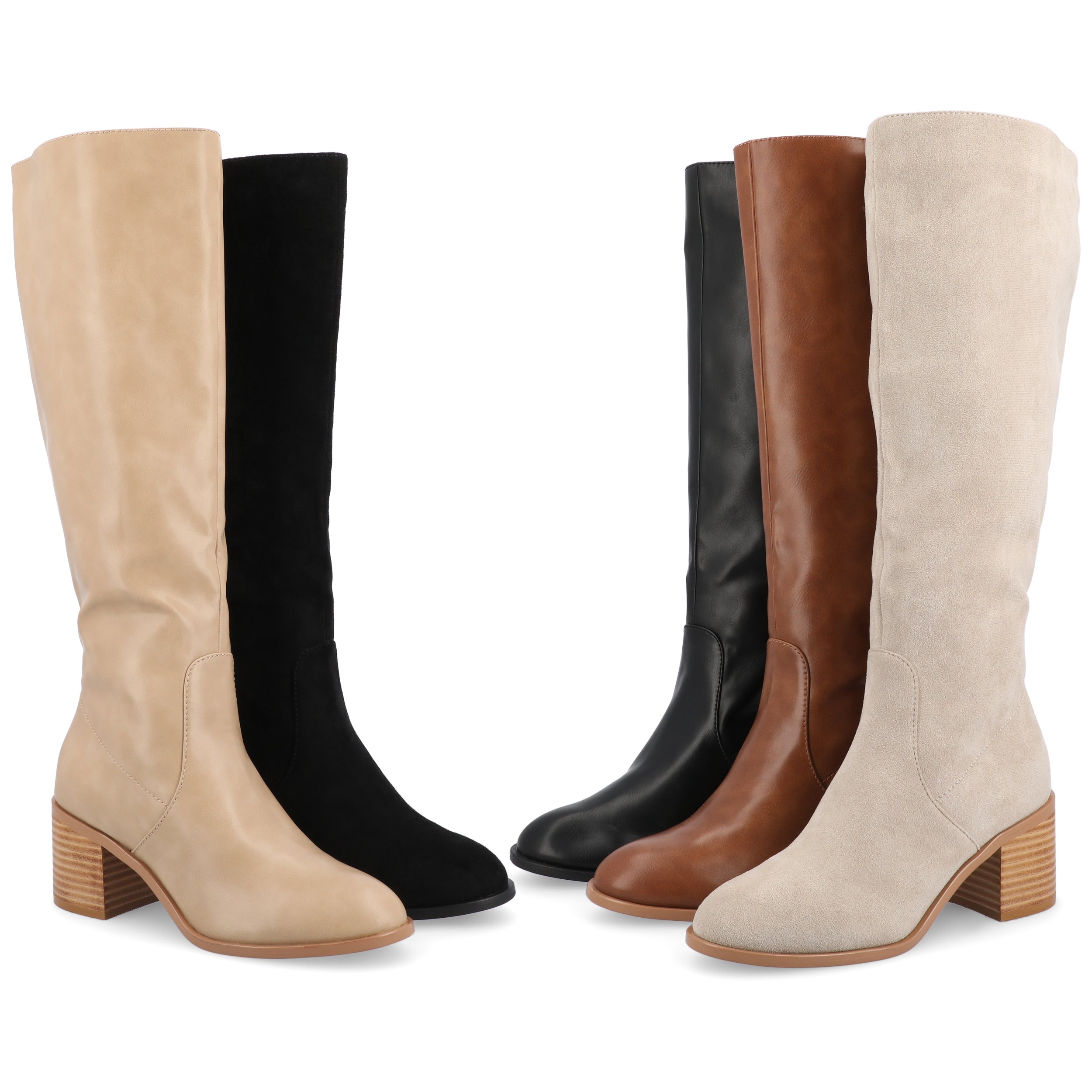 ROMILLY KNEE HIGH BOOTS IN X-WIDE CALF - Tan
