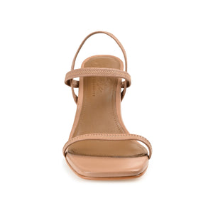 LENONN STRAPPY BLOCK HEELS IN LEATHER - Tan