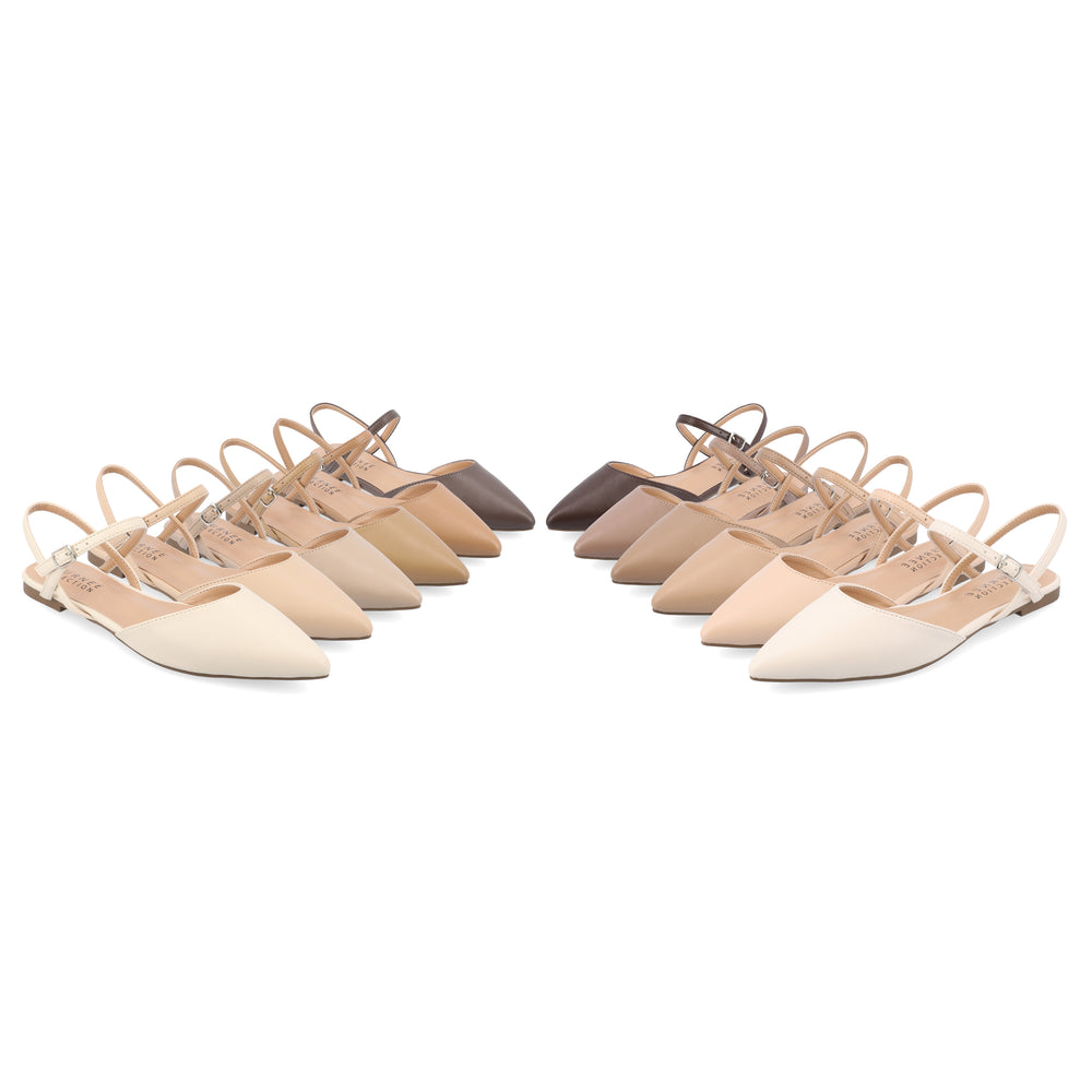 MARTINE WARM SHADE SLINGBACK FLATS IN WIDE