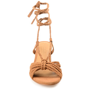 RAILEE STRAPPY HEELED SANDALS IN SUEDE - Brown