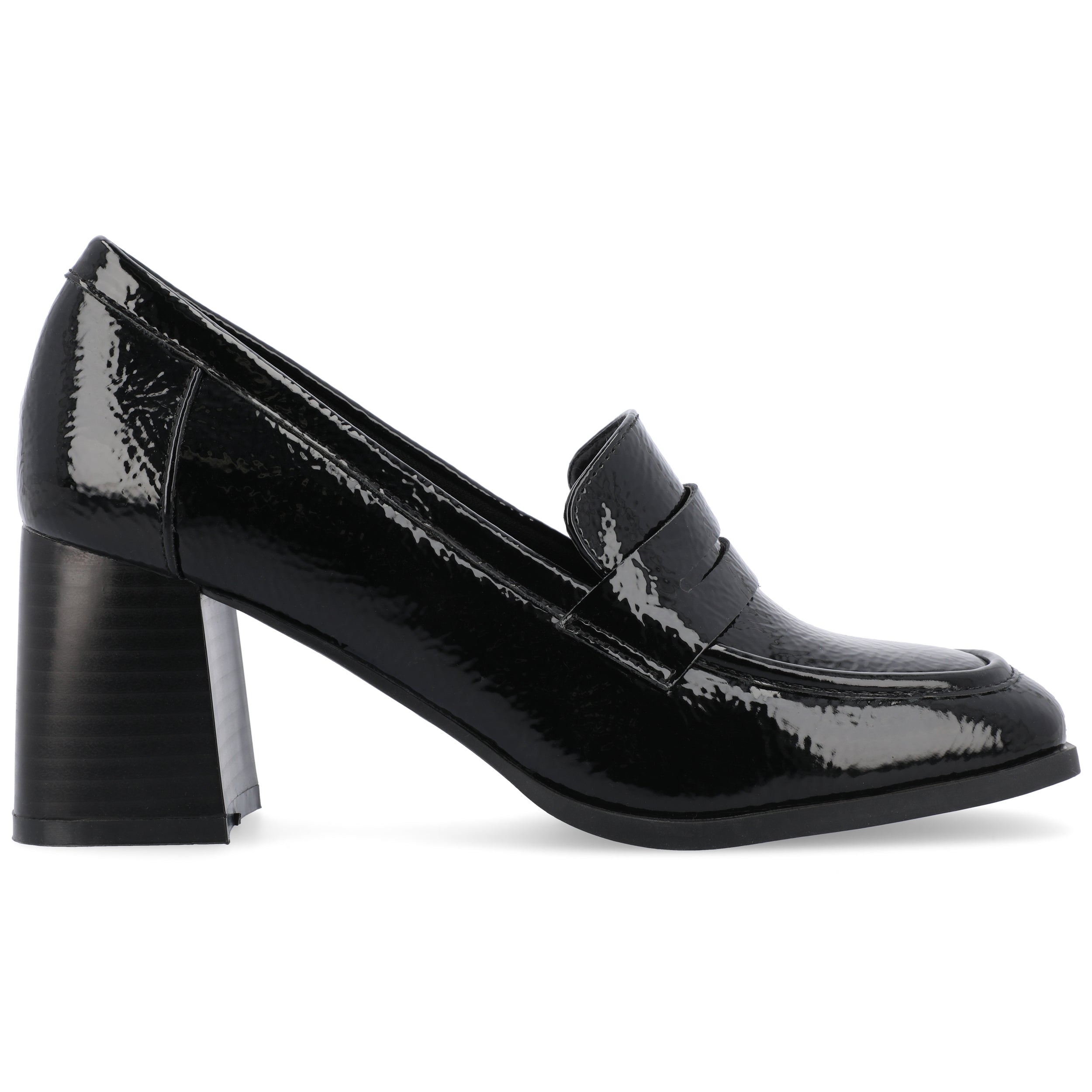 MALLEAH BLOCK HEEL LOAFERS IN PATENT – Journee Collection