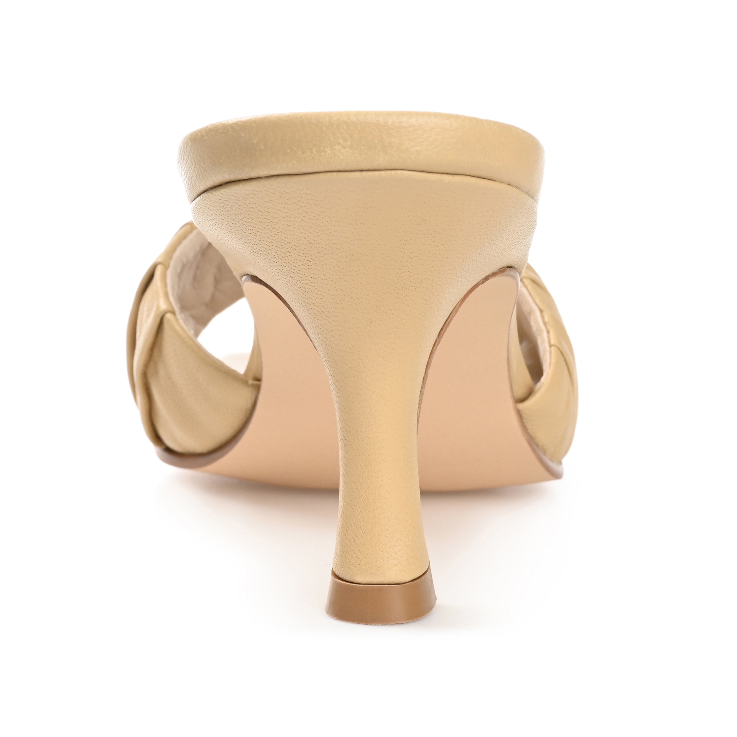 JULIETTE STILETTO HEEL MULES IN LEATHER - Tan