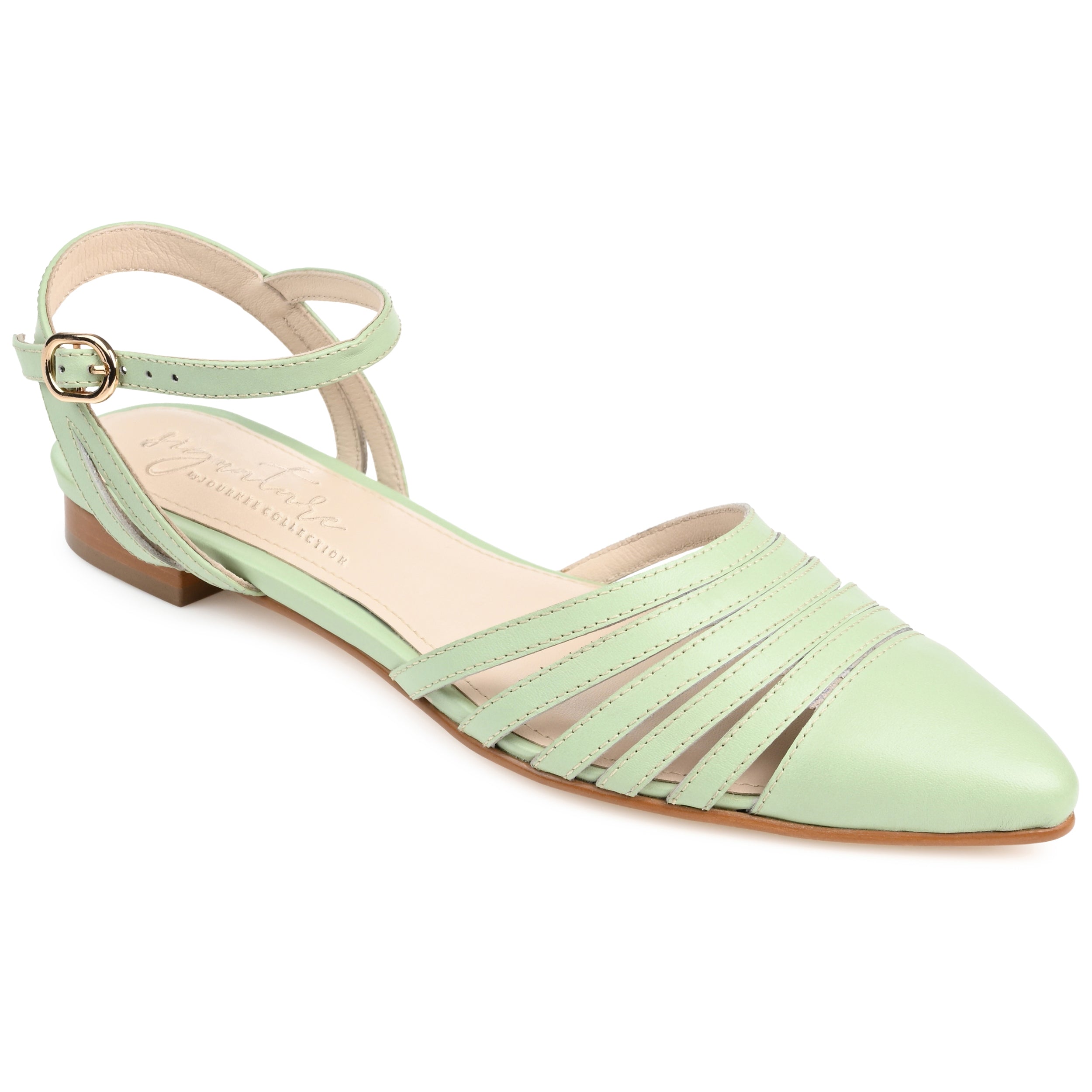 DEXIE FISHERMAN FLATS IN LEATHER - Green