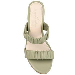 VIDDA STRAPPY BLOCK HEELS IN LEATHER - Green