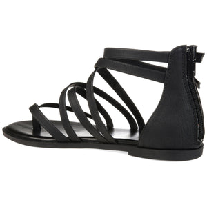 ZAILIE GLADIATOR SANDALS IN VEGAN LEATHER - Black
