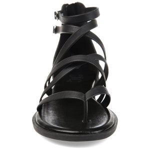 ZAILIE GLADIATOR SANDALS IN VEGAN LEATHER - Black