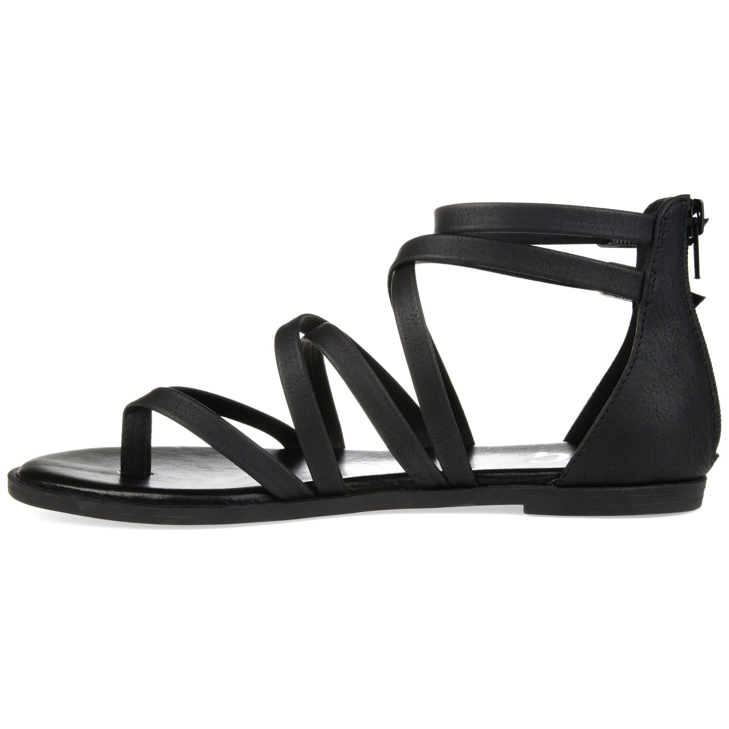 ZAILIE GLADIATOR SANDALS IN VEGAN LEATHER - Black