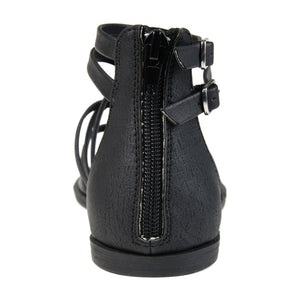 ZAILIE GLADIATOR SANDALS IN VEGAN LEATHER - Black