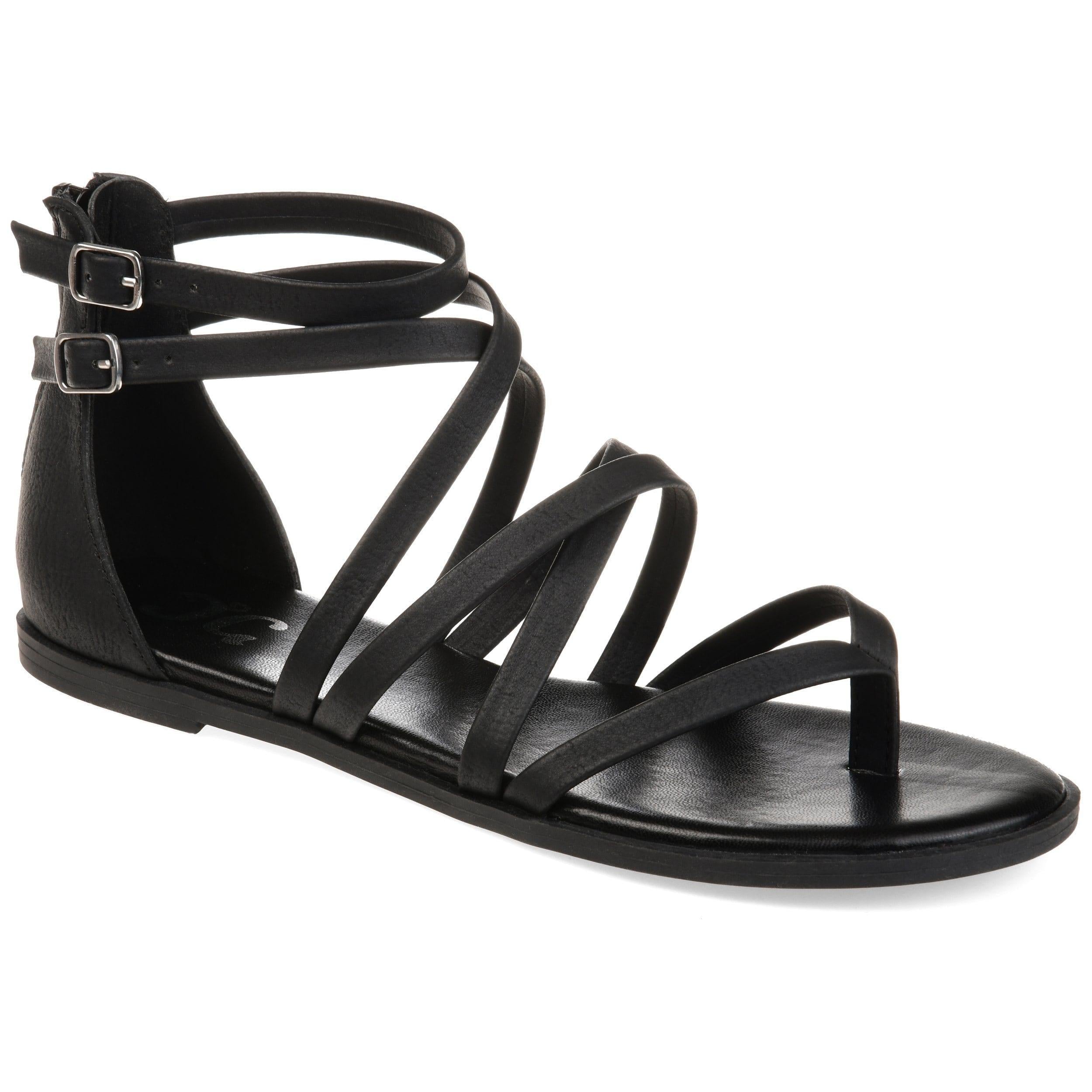 ZAILIE GLADIATOR SANDALS IN VEGAN LEATHER - Black