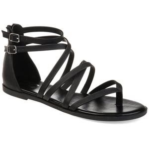 ZAILIE GLADIATOR SANDALS IN VEGAN LEATHER - Black