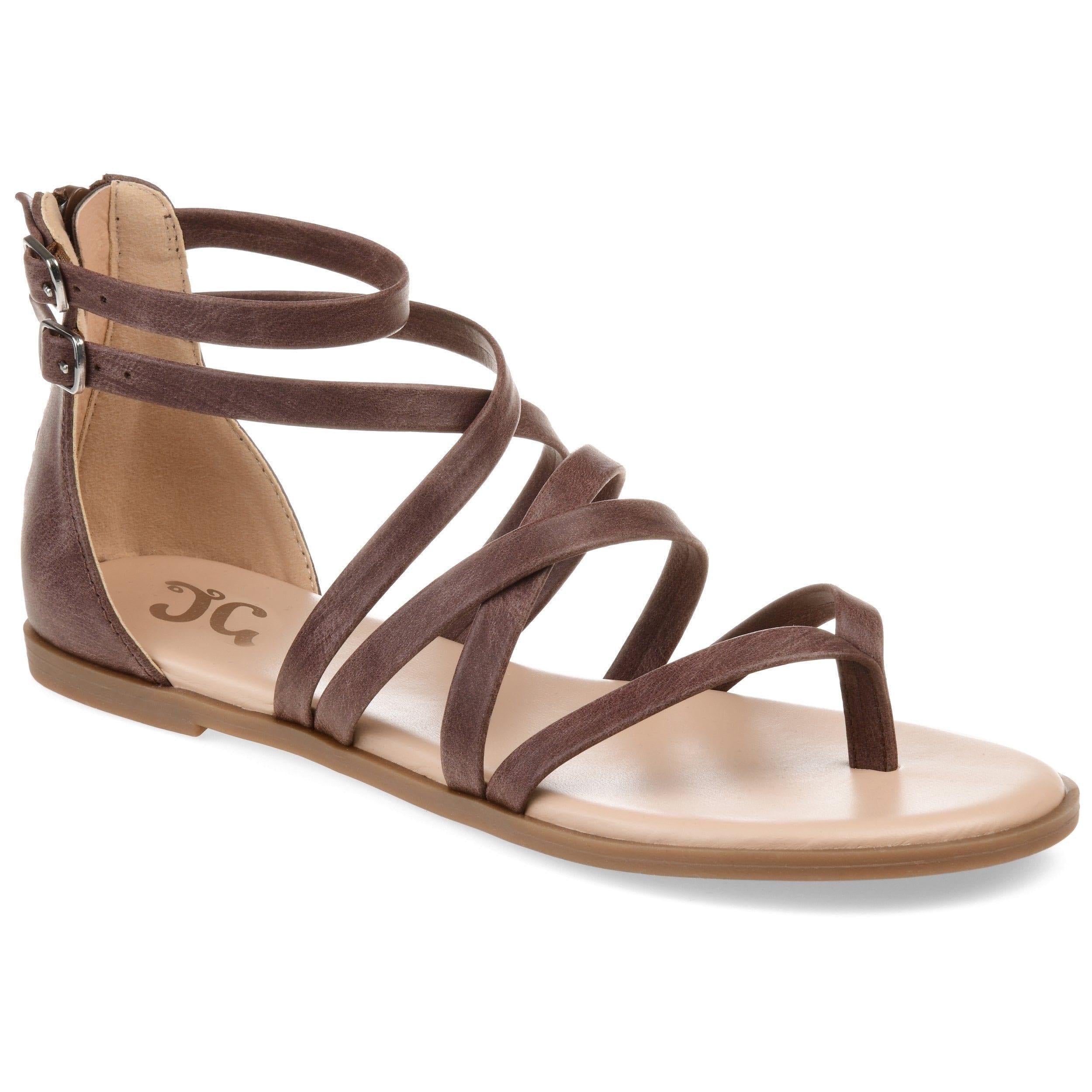 ZAILIE GLADIATOR SANDALS IN VEGAN LEATHER - Brown