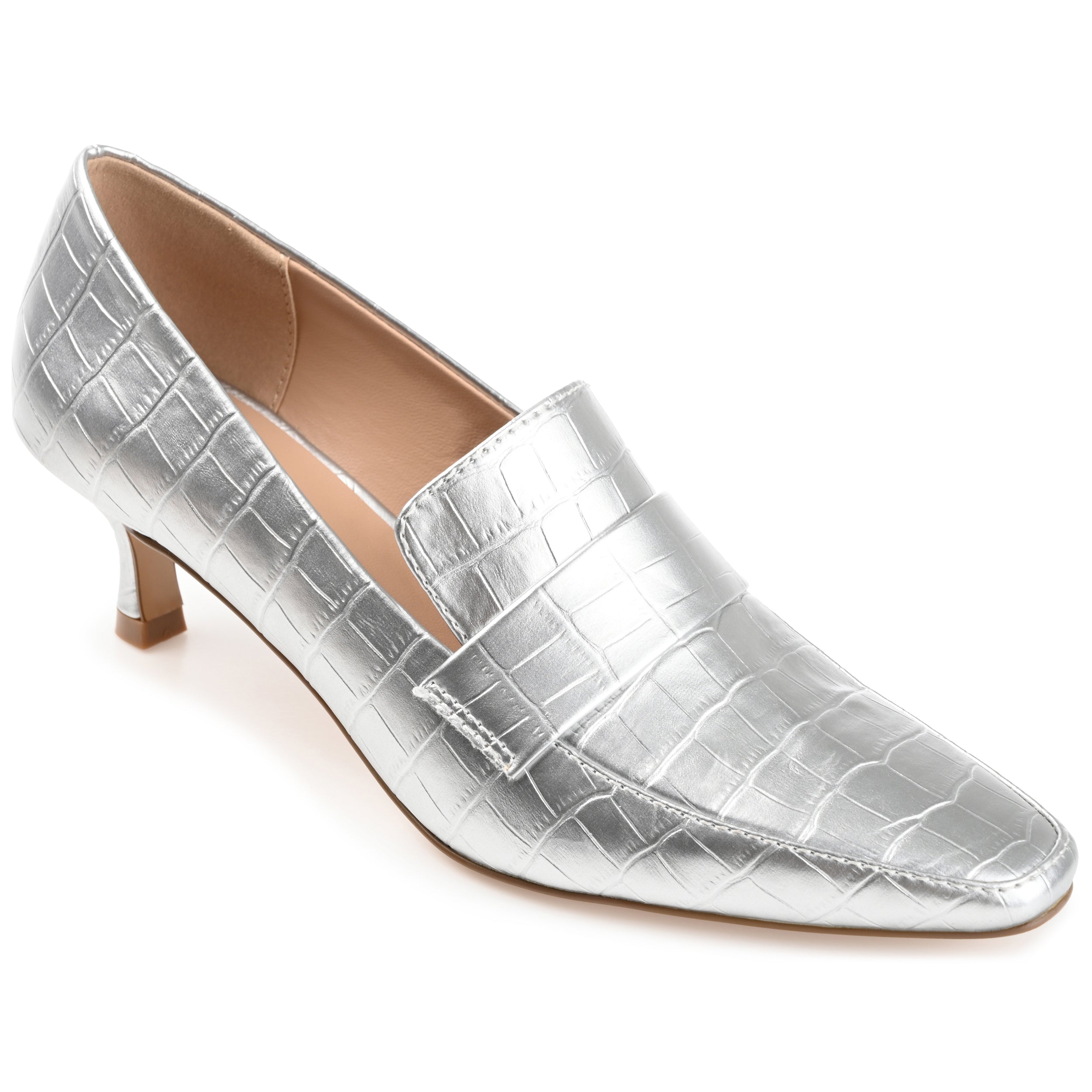 Wide Width Silver Leather Shoes with slim buckle strap – Sargasso and Grey