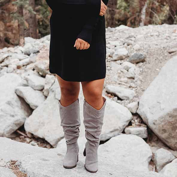 Aneil Boots | Faux Suede Slouchy Boots | Journee Collection