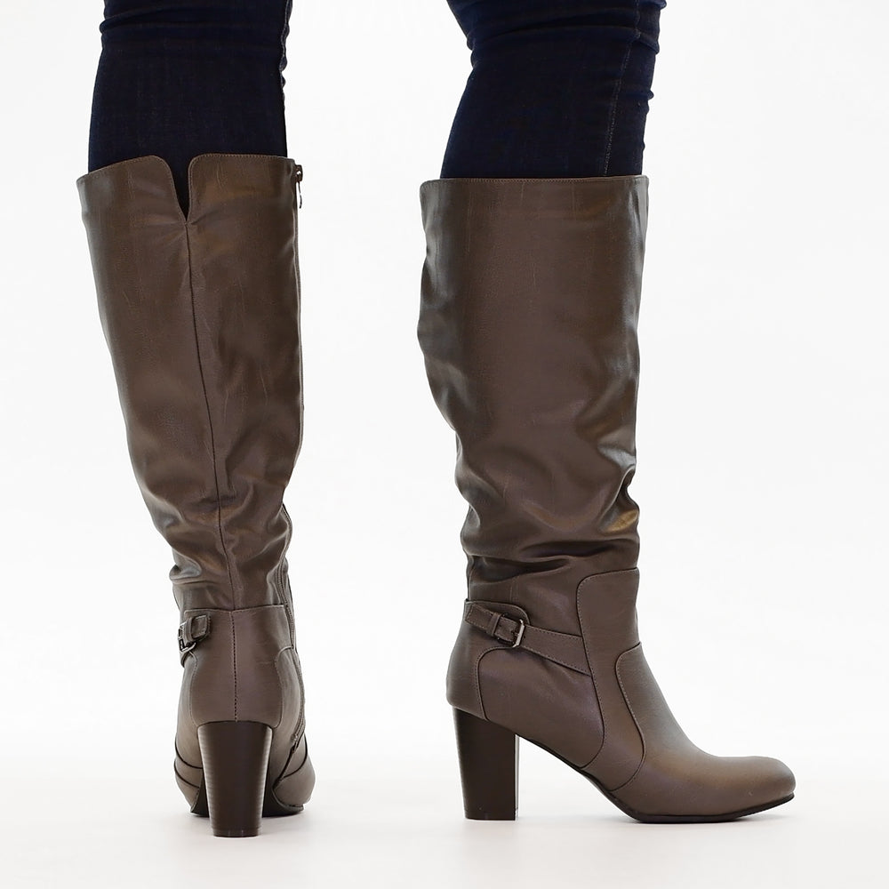 CARVER KNEE-HIGH BOOTS IN WIDE CALF