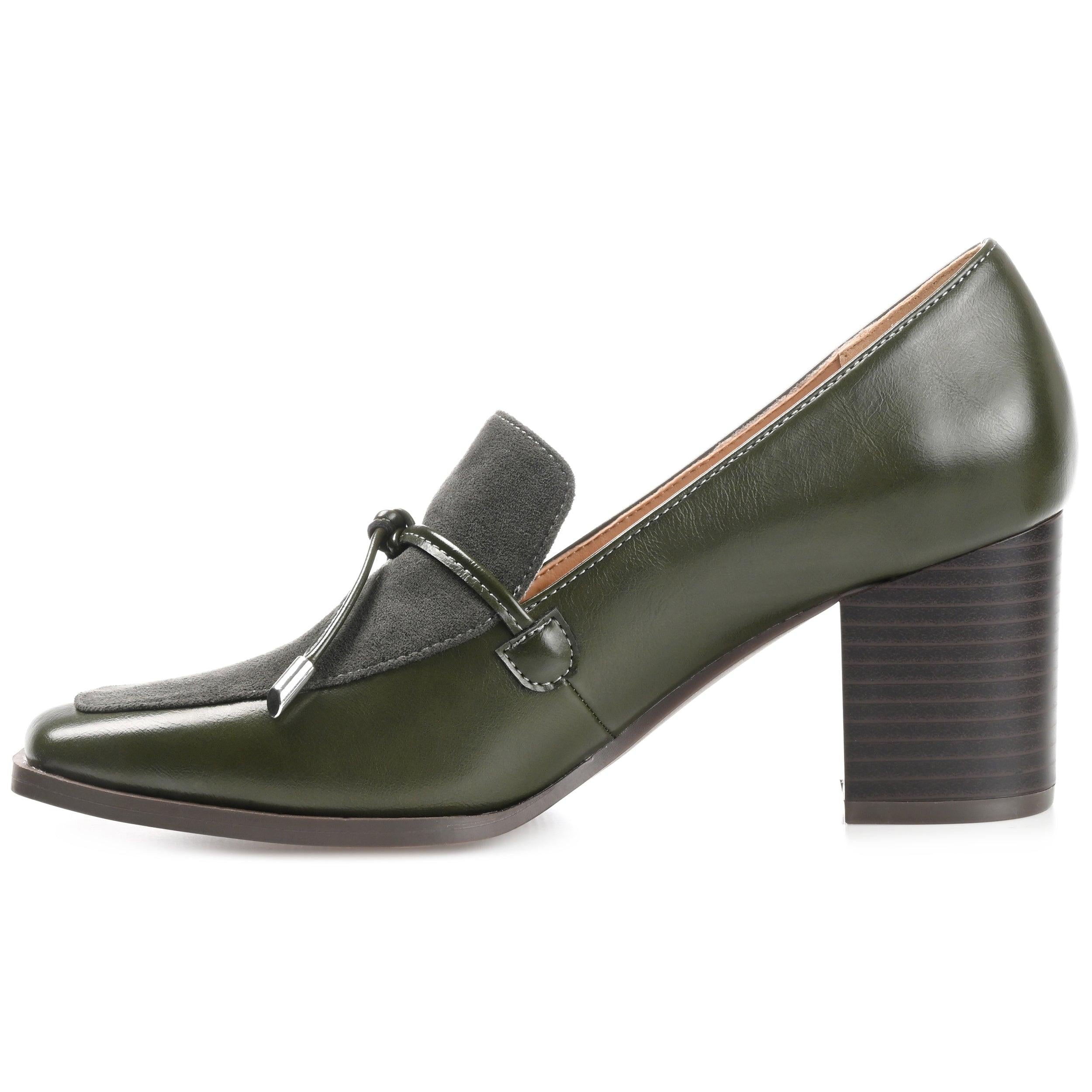 CRAWFORD HEELED LOAFERS IN FAUX LEATHER – Journee Collection