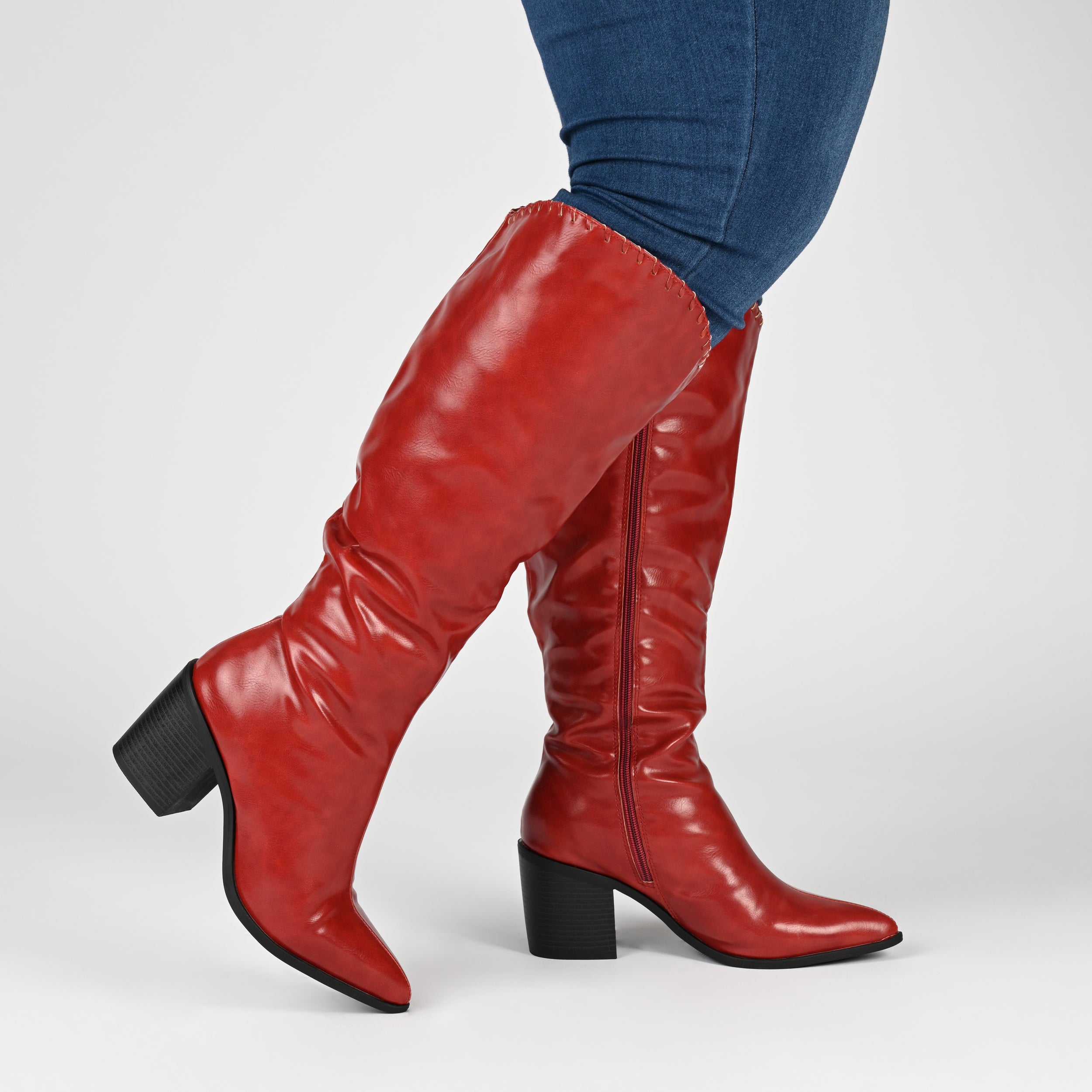 Journee Collection Womens Elisabeth Tru Comfort Foam Extra Wide Calf Block Heel  Knee High Boots, Black 9 : Target