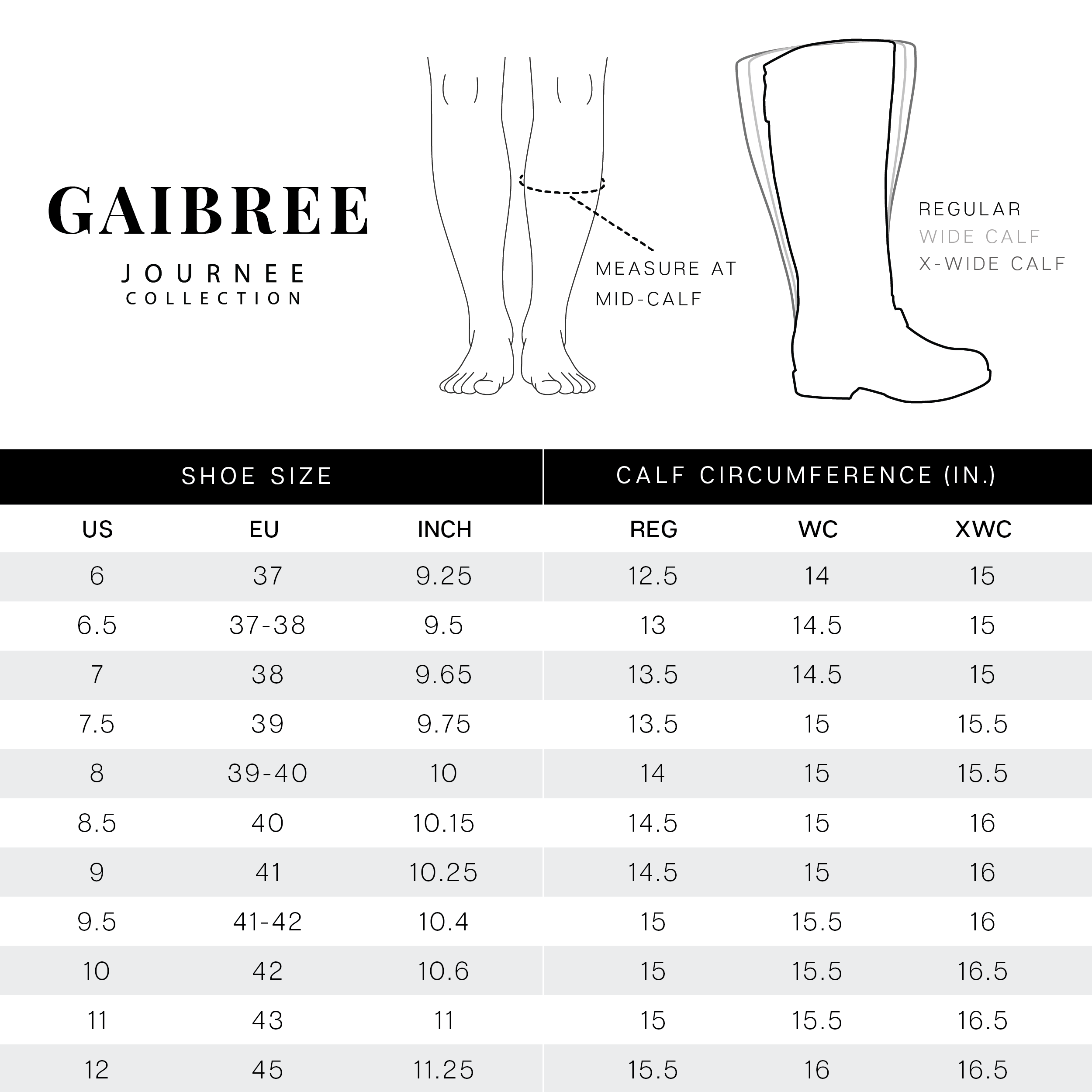 GAIBREE WIDE WIDTH AND EXTRA WIDE CALF - Journee Collection