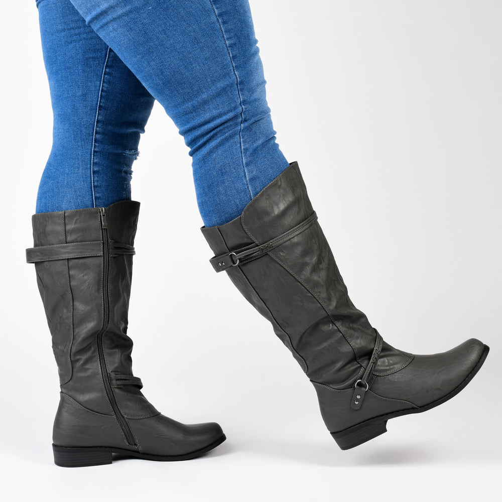 HARLEY RIDING BOOTS IN WIDE-CALF