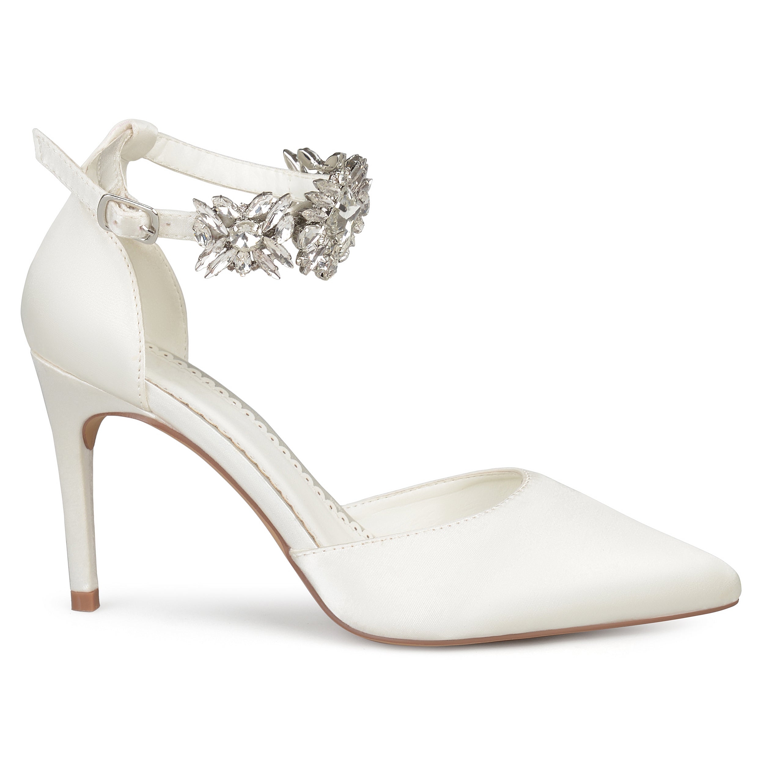 White Rhinestone Pointed Toe Platform Wedge Shoe – TulleLux Bridal Crowns &  Accessories