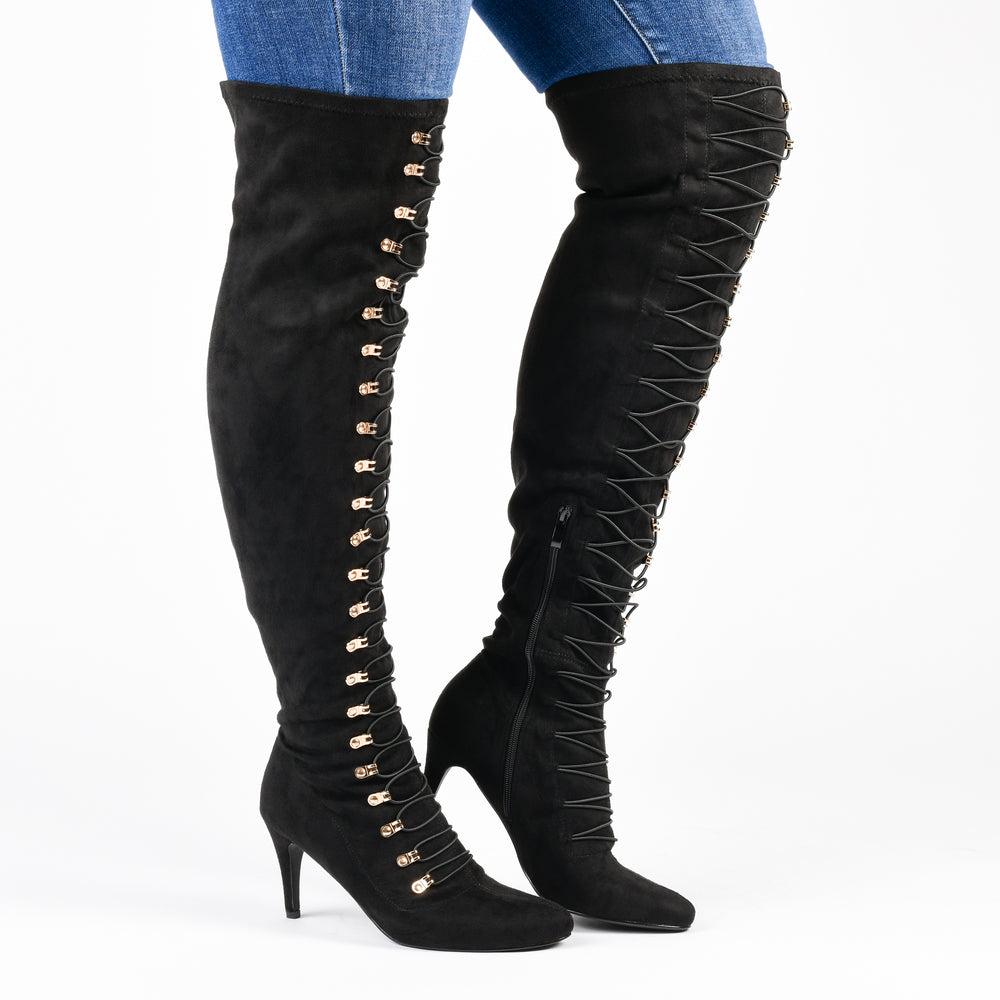 TRILL THIGH HIGH BOOTS IN WIDE CALF