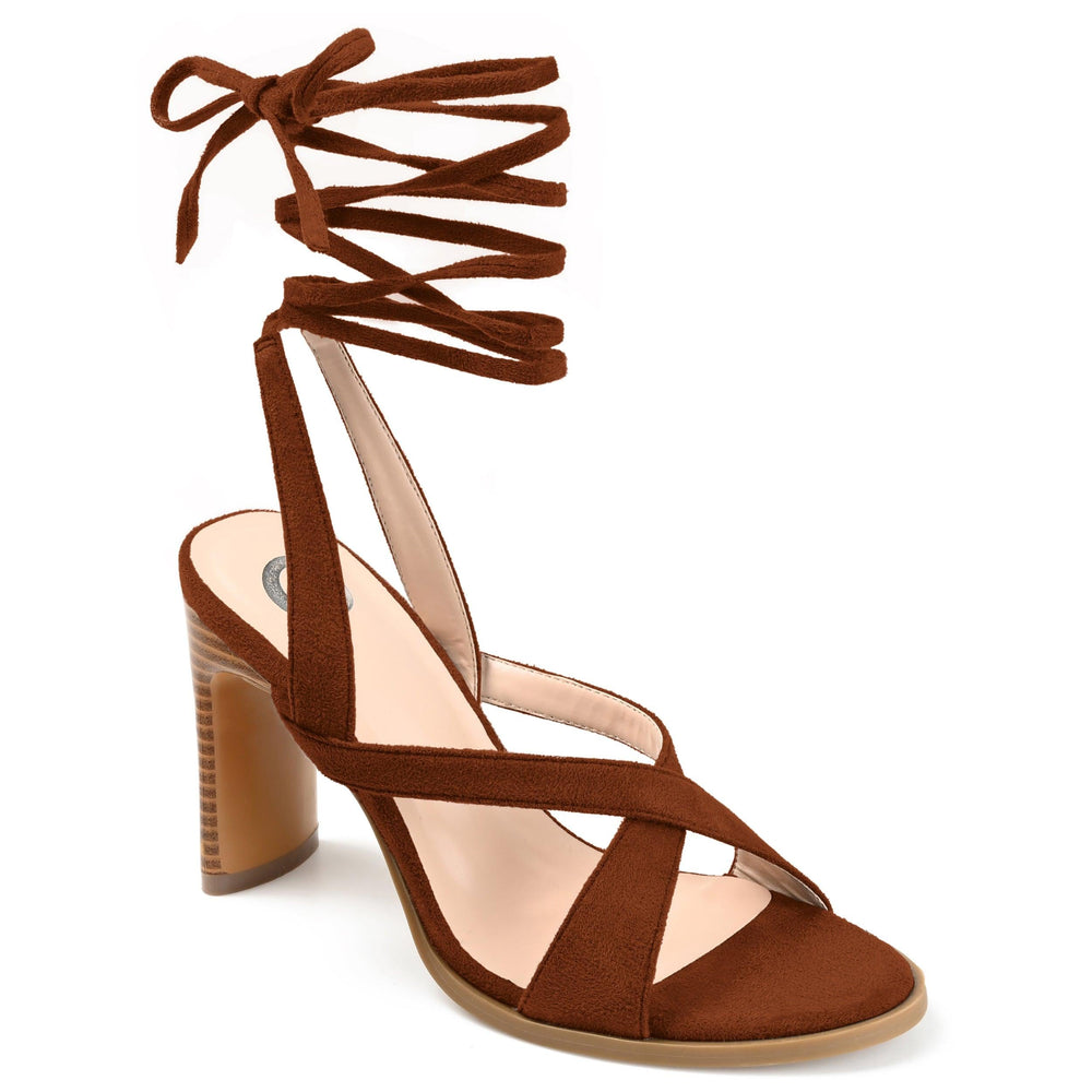 ADALEE HEELED SANDALS IN FAUX SUEDE