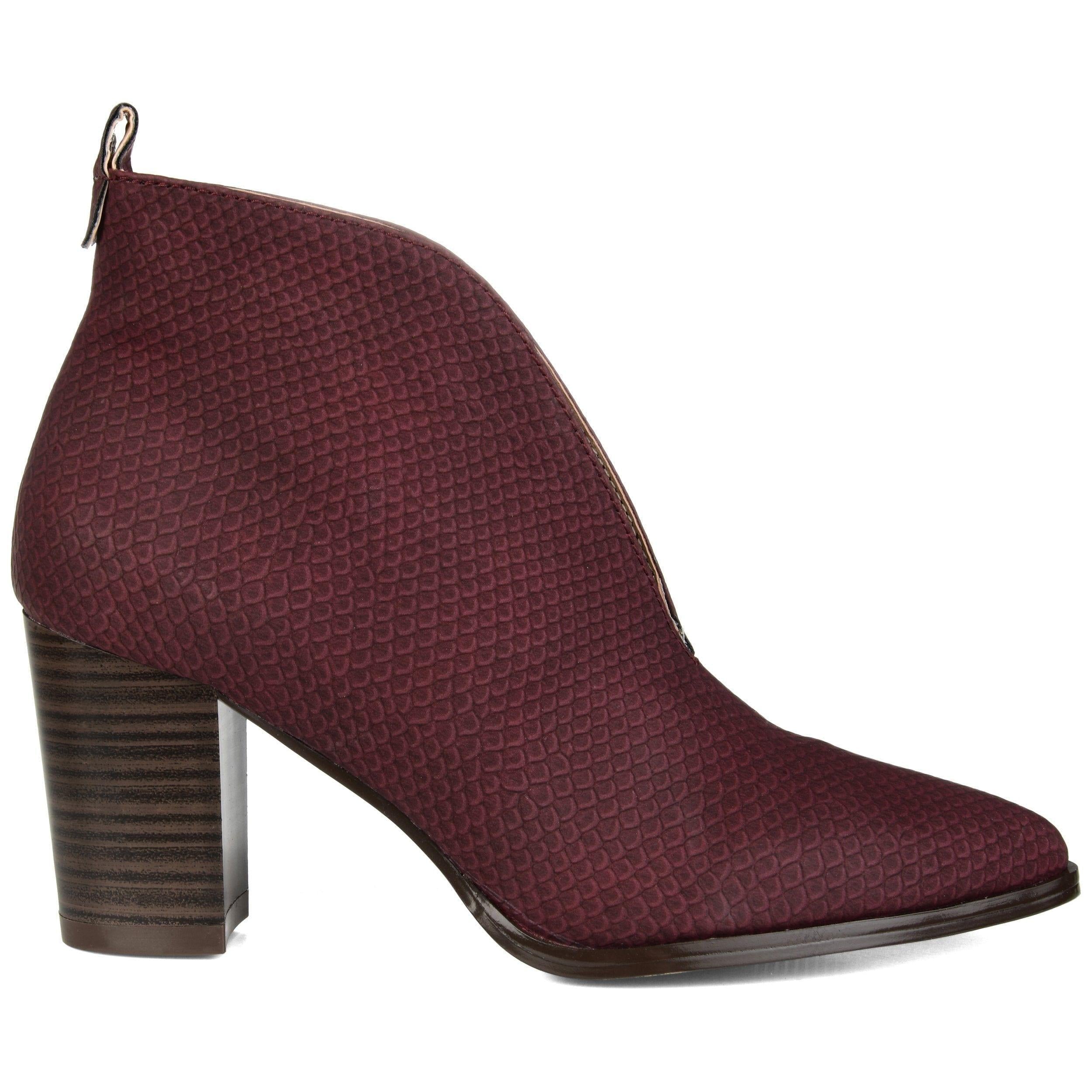 Bellamy Heeled Booties | Slip On V-Cut Booties | Journee Collection