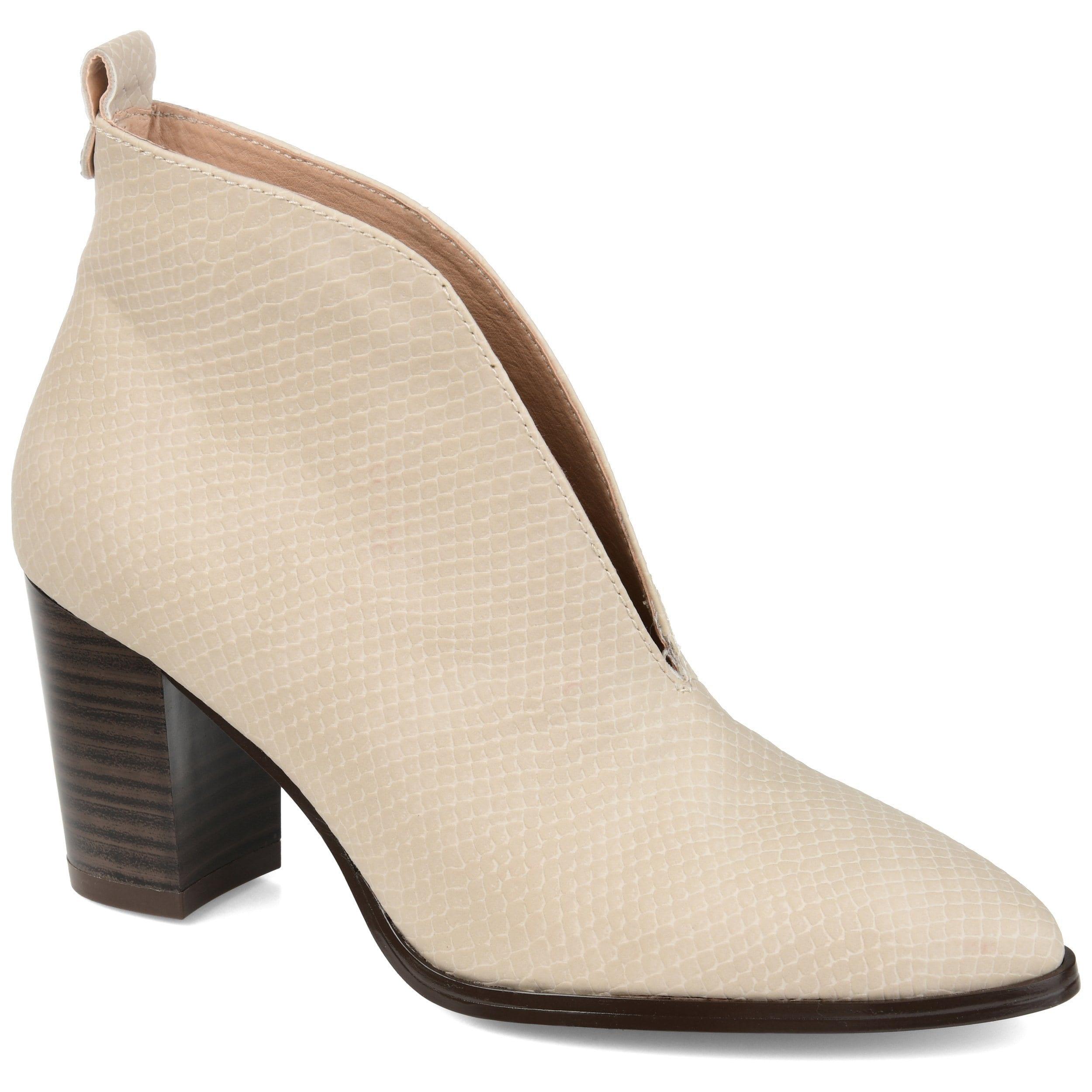 Bellamy Heeled Booties | Slip On V-Cut Booties | Journee Collection