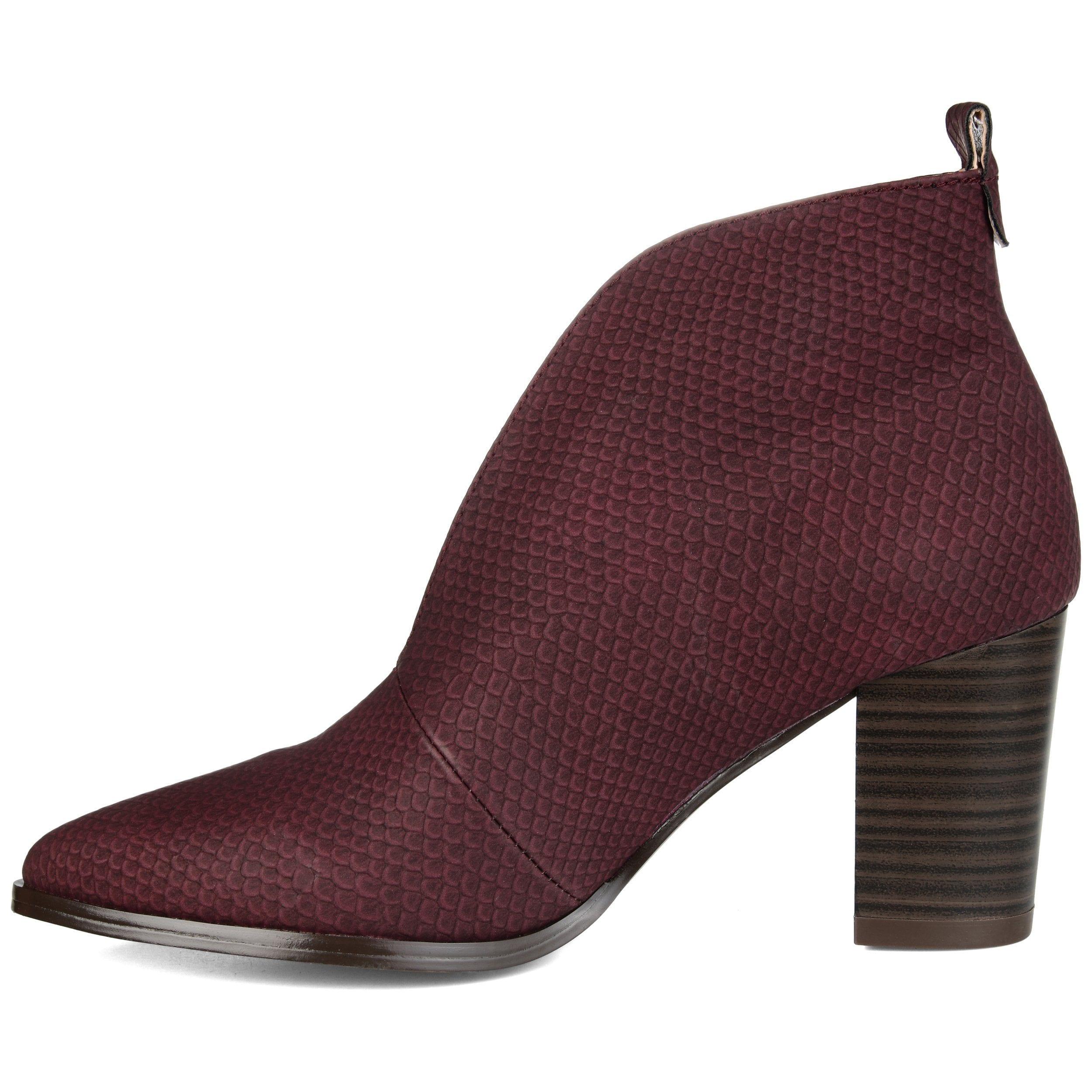 Bellamy Heeled Booties | Slip On V-Cut Booties | Journee Collection