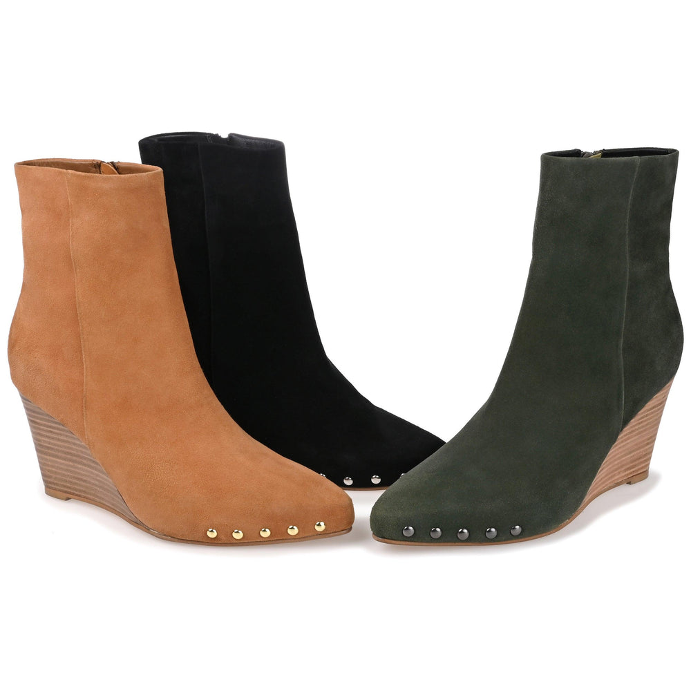 REEYA WEDGE HEELED BOOTIES IN SUEDE