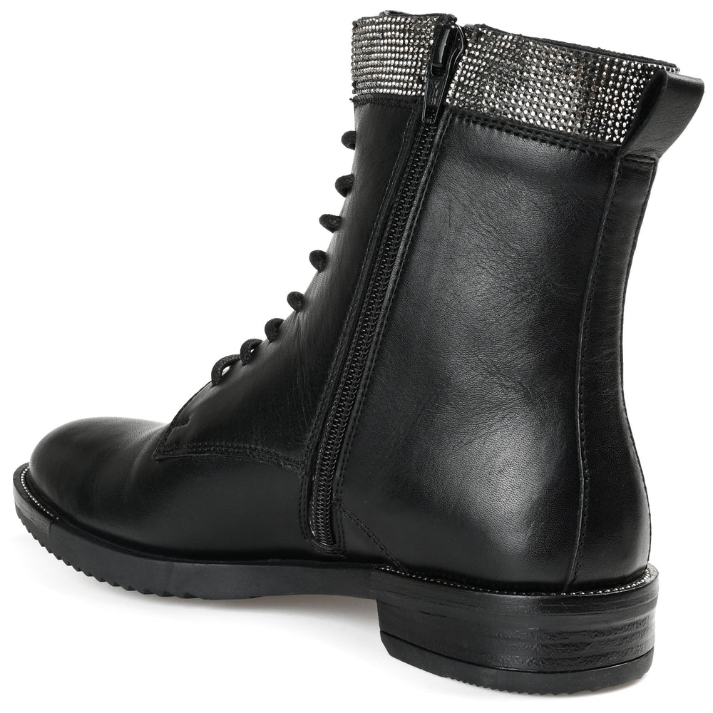 NATARA LACE-UP BOOTIES IN LEATHER