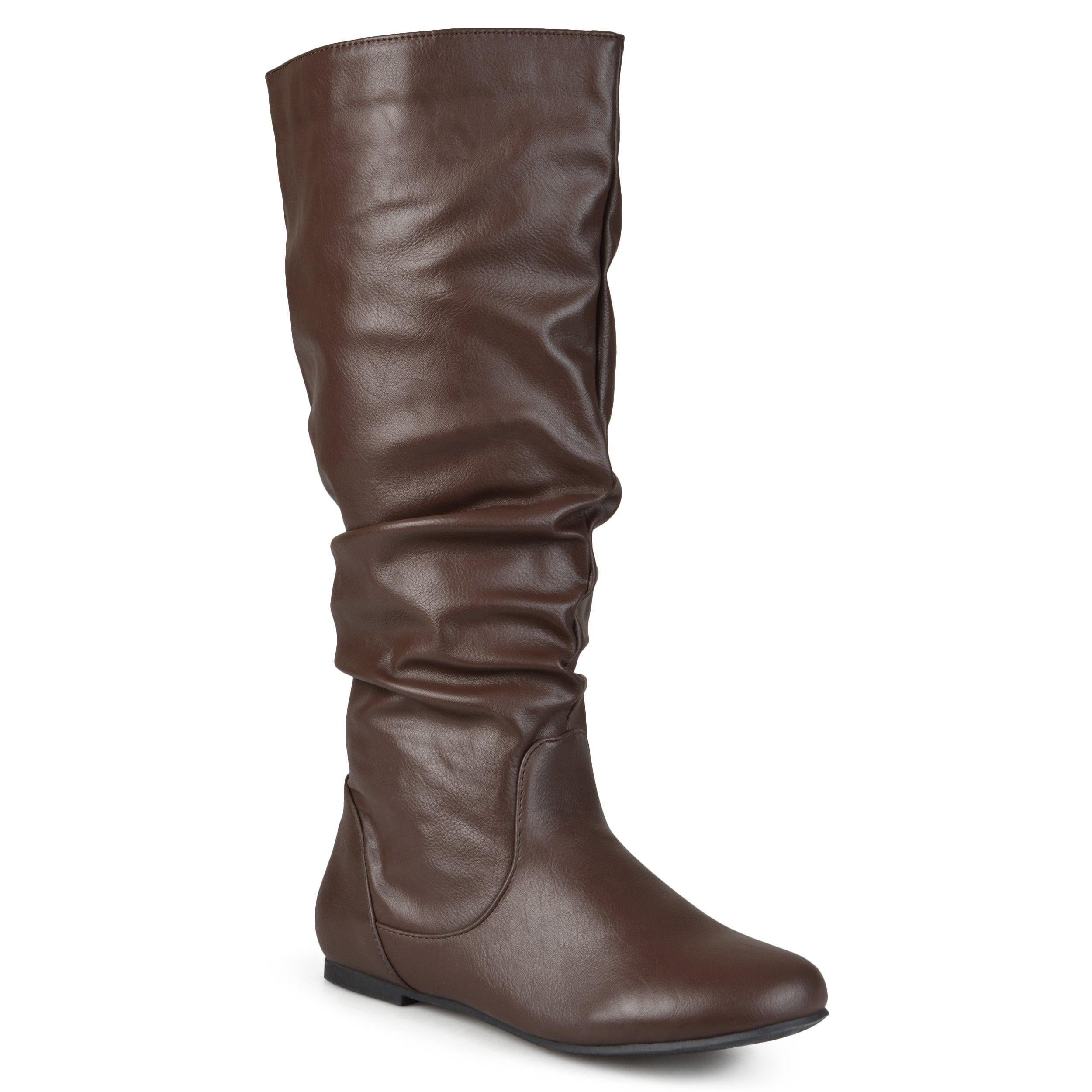 Jayne Wide Calf Booties | Flat Riding Boots | Journee Collection