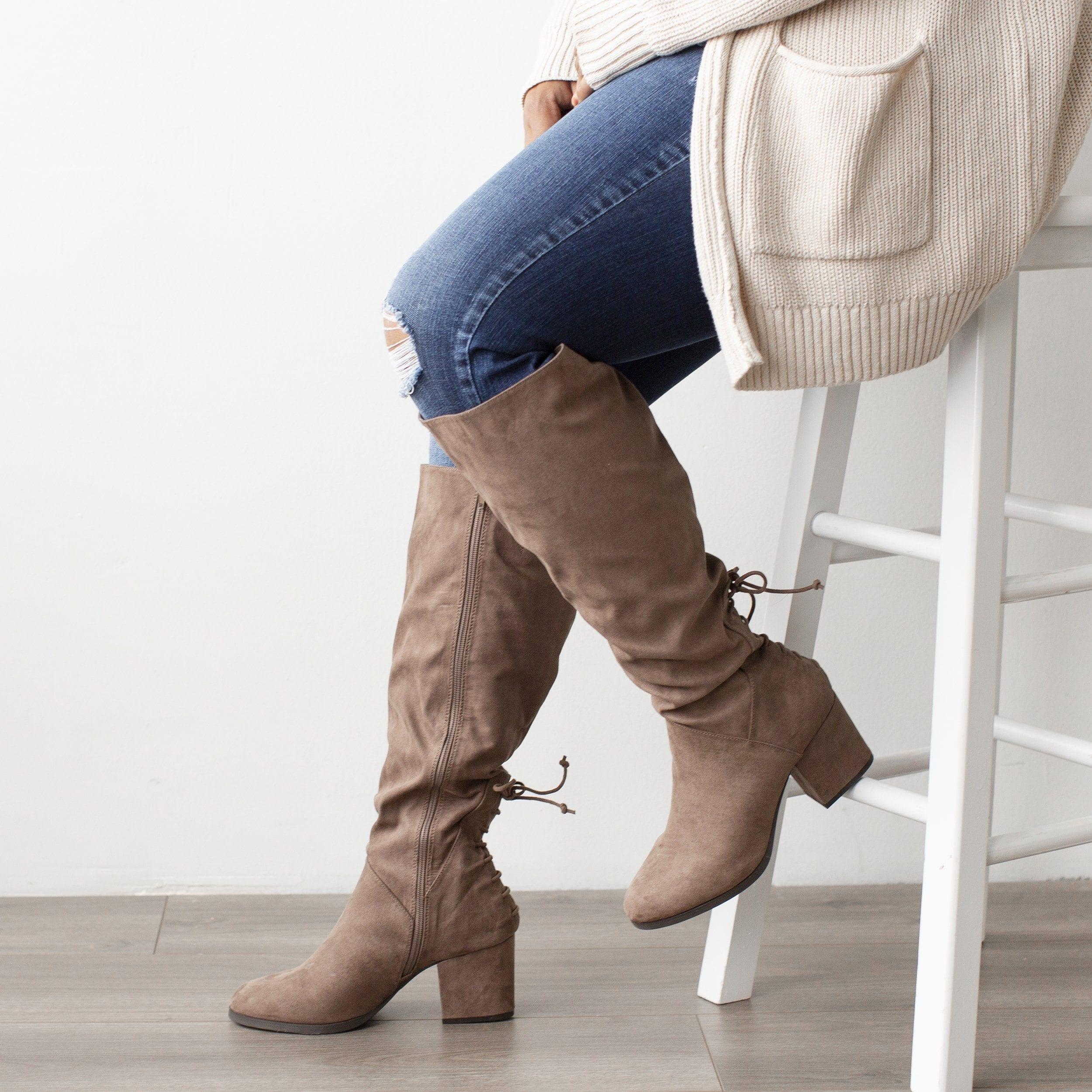 Leeda Wide Calf Boot | Women's Lace Up Boots | Journee Collection