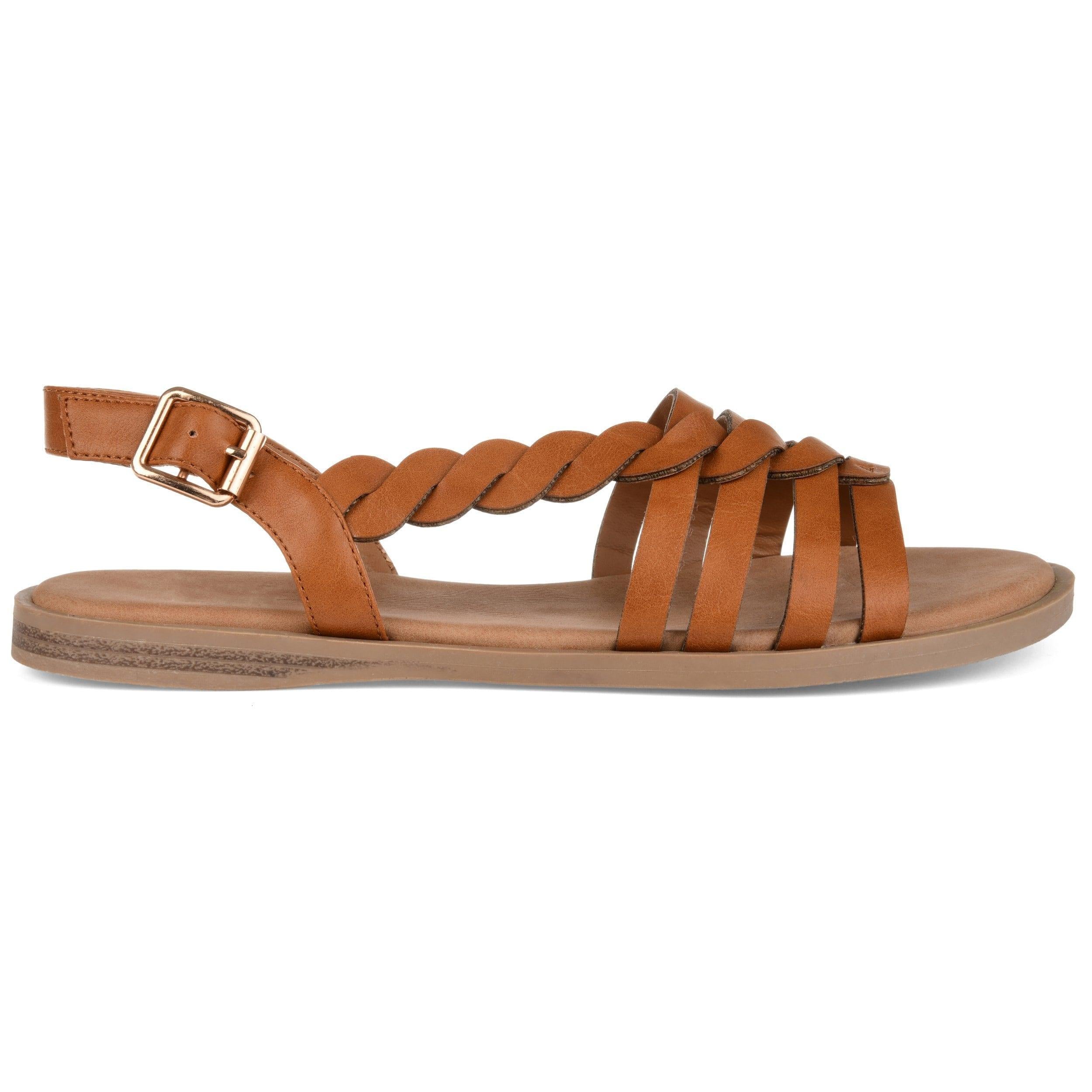 8 By YOOX WOVEN LEATHER SQUARE TOE FLAT SANDAL | Dark brown Women's Sandals  | YOOX